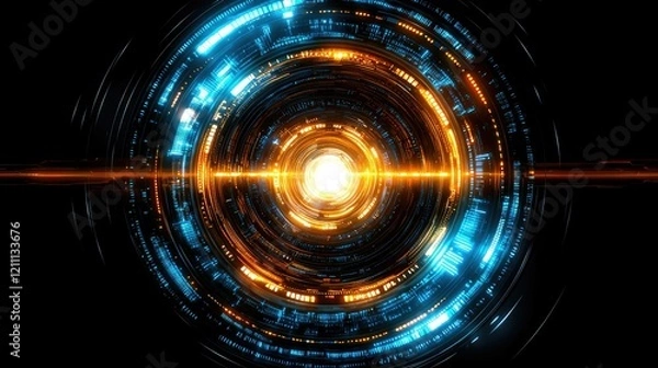 Fototapeta Abstract Futuristic Technology Circular Interface Design