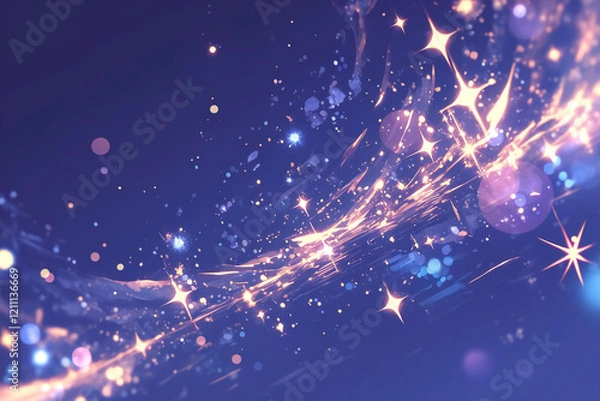 Obraz 光の流線 - 優雅に交差するエネルギーの波