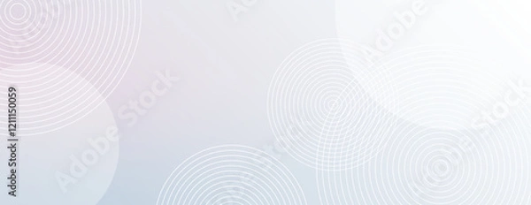 Fototapeta A soft gradient background with pastel blue and white colors, featuring circular line patterns. The background is smooth and calming. Gradient patterned background vector. Pastel background.