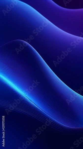 Fototapeta digital technology abstract blue curve lines poster background