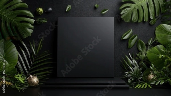 Fototapeta Stylish Black Podium Ideal for Showcasing Premium Products