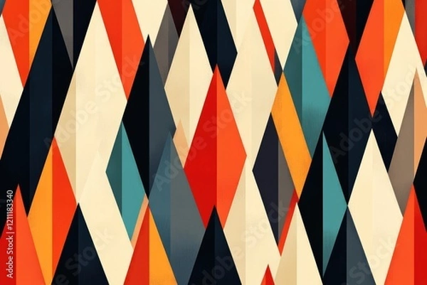 Fototapeta Abstract Geometric Pattern with Triangles and Vivid Colors