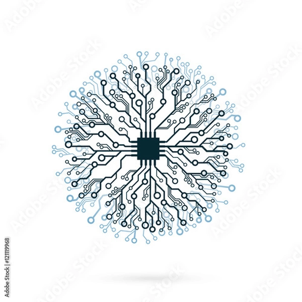 Obraz Vector abstract circuit board circle