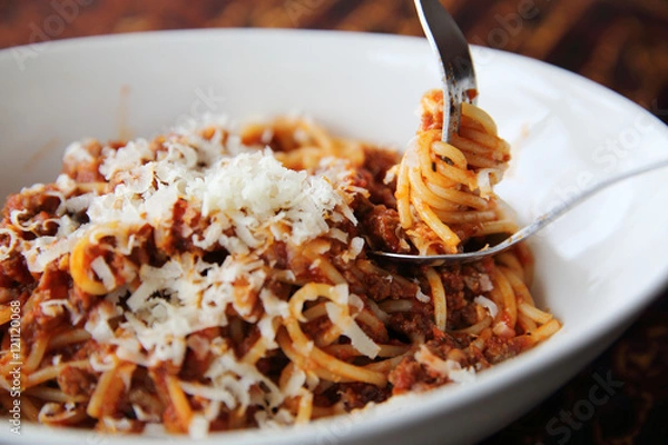 Obraz spaghetti bolognese włoskie jedzenie