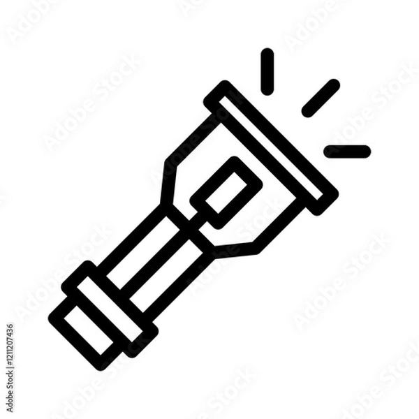 Fototapeta flashlight outline style