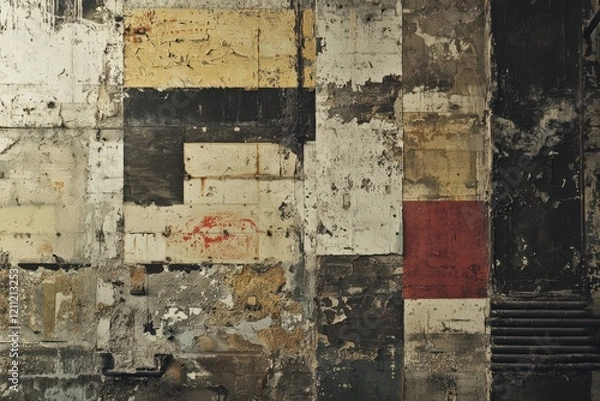 Fototapeta Rustic brick wall texture with aged charm, perfect for urban and industrial-themed visuals