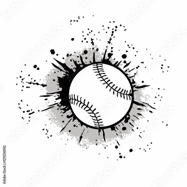 Obraz Baseball grunge background vector illustration (3)