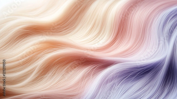 Fototapeta Pastel Hair Texture with Soft Gradient WavesPastel Hair Texture with Soft Gradient Waves
