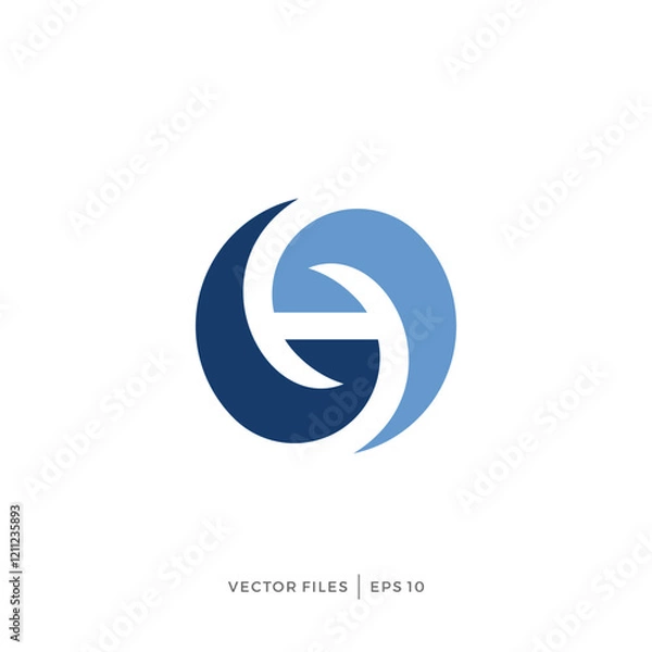 Fototapeta simple logo design with the initials SH HS with a circle