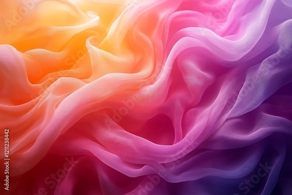 Fototapeta Colorful Draped Sheer Fabric Abstract Texture
