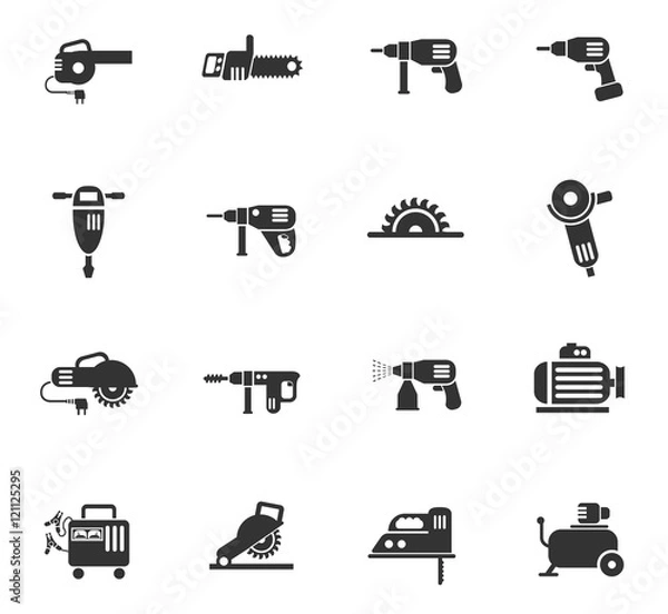 Fototapeta machine tools icon set