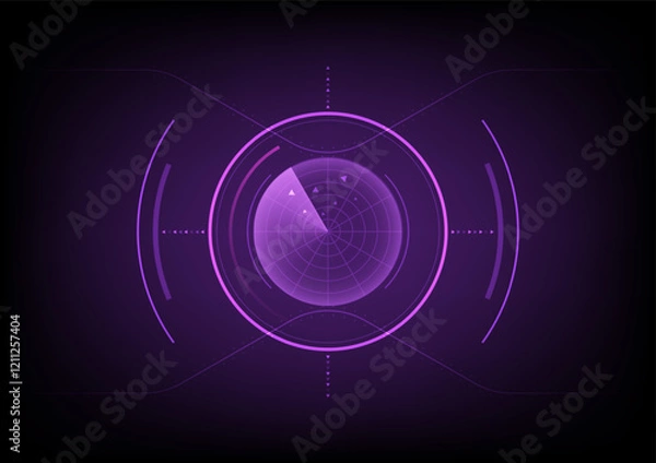 Fototapeta Abstract background with navigator communication radar