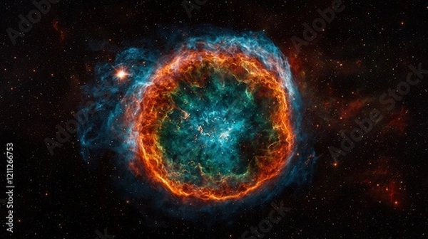 Fototapeta Stunning Colorful Nebula in Deep Space with Vibrant Energy Patterns