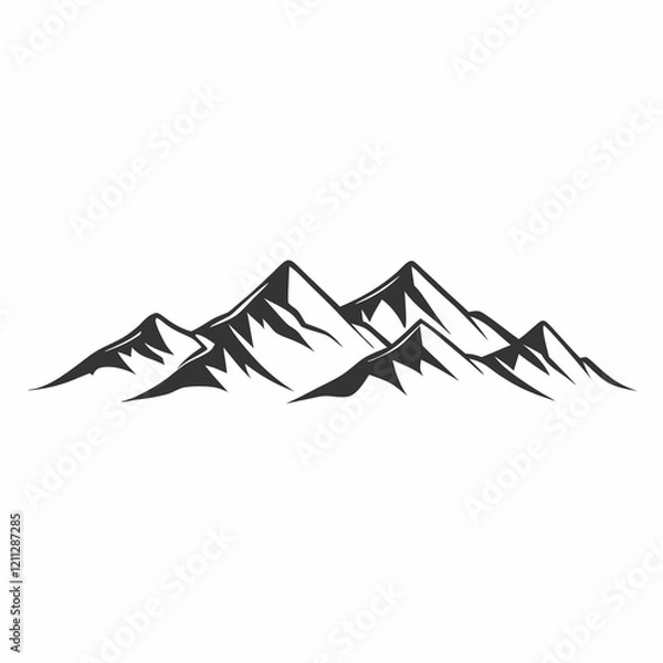 Fototapeta A mountain range with snow on the peaks. The mountains are very tall