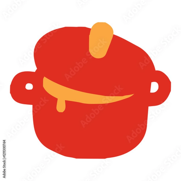 Obraz 中身の垂れた赤い鍋