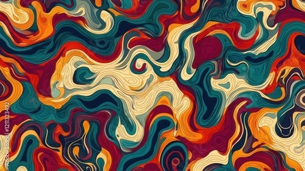 Fototapeta Abstract swirling paint texture background design