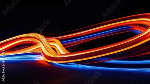 Fototapeta Abstract Light Trails: A Symphony of Color and Motion