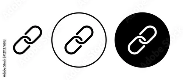 Obraz Link icons set in black filled and stroke line style