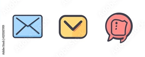 Fototapeta Contact related icon set 144, Generative AI