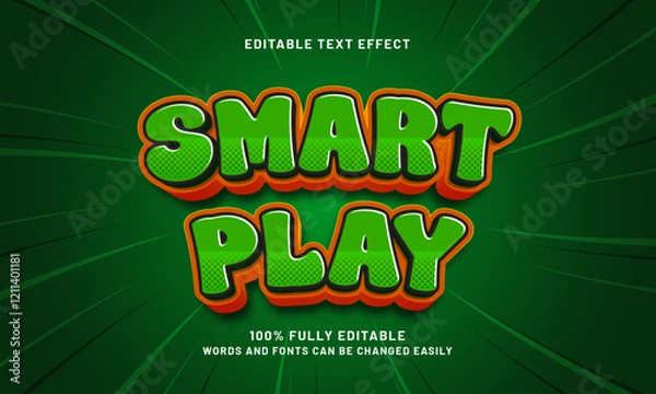 Fototapeta smart play editable text effect with a kids and game theme