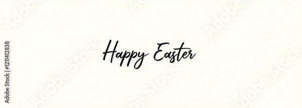 Fototapeta Happy Easter text on soft cream background