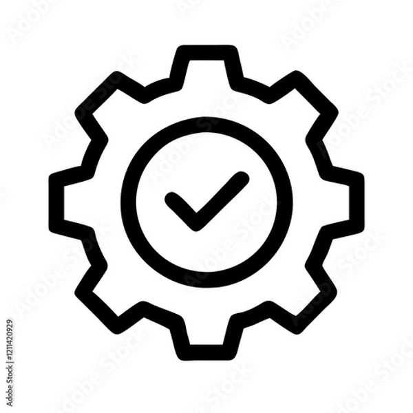 Fototapeta checkmark with a gear icon design