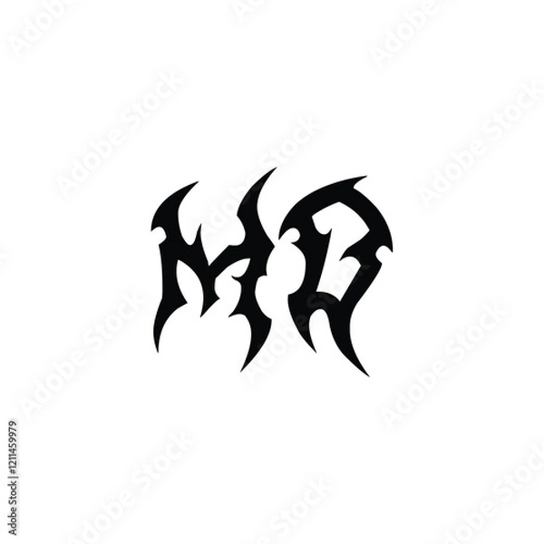 Fototapeta MD monogram logo design letter text name symbol monochrome logotype alphabet character simple logo
