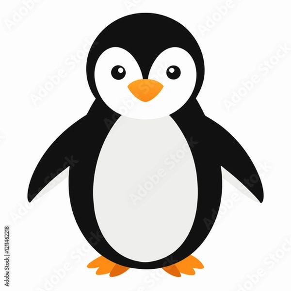 Fototapeta Simple Penguin Silhouette on White