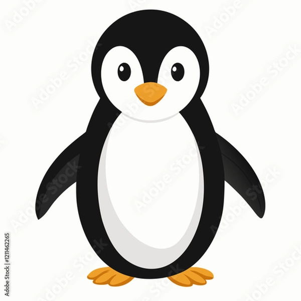 Fototapeta Simple Penguin Silhouette on White