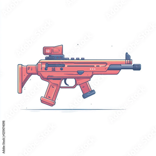 Fototapeta side view of a minimalist riffle gun