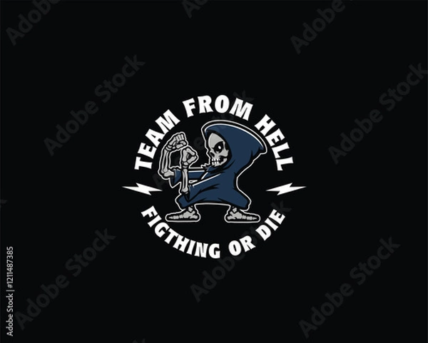 Obraz grimreaper character fighting logo