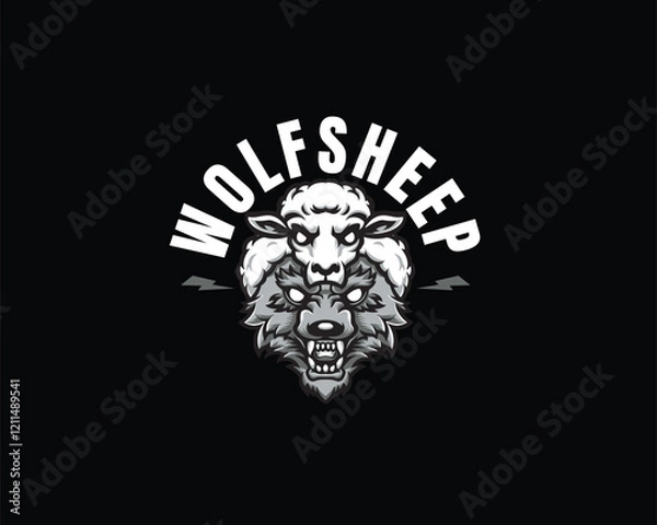 Obraz wolf and sheep head logo