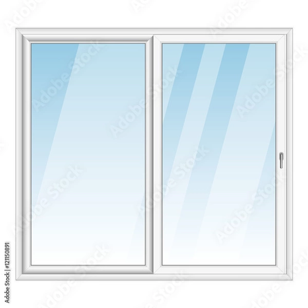 Fototapeta White PVC vector bay window
