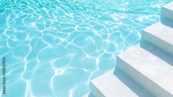 Obraz Minimalist or Aesthetic Pool Concrete pool with clean lines and minimal decor, surrounded by a modern architectural setting, emphasizing simplicity and elegance.