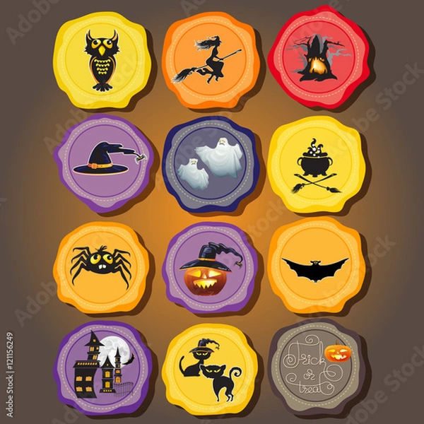 Fototapeta Set of vector Design elements for halloween.