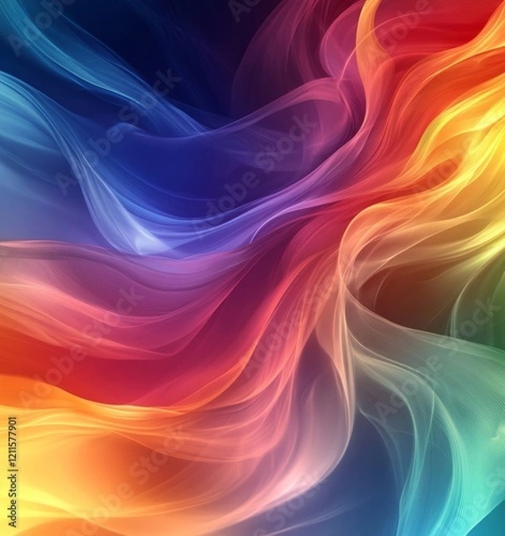 Fototapeta Mixing Colors Digital Background with Smooth Flow, Generative AI