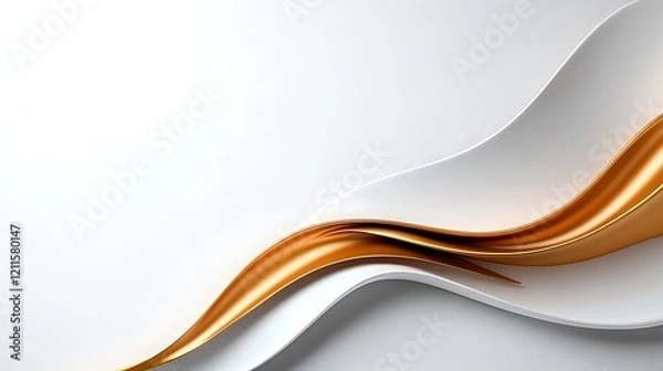 Fototapeta Abstract Gold and White Wave Background Design