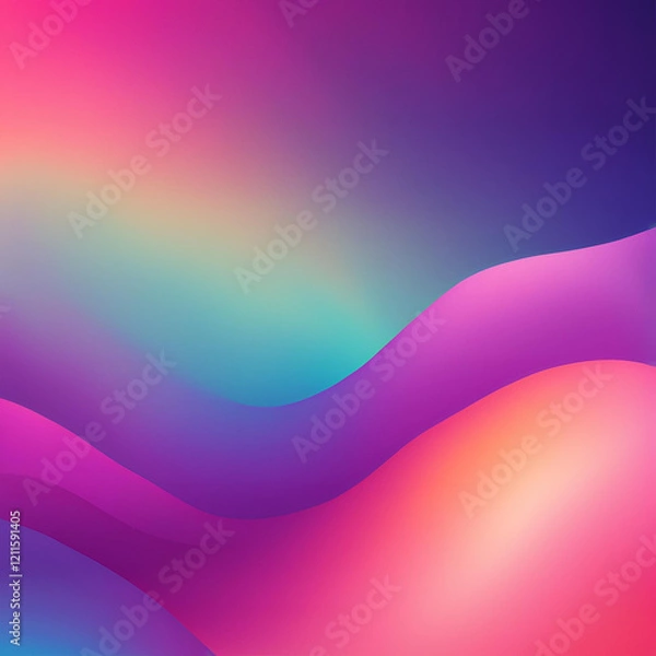 Fototapeta A vibrant, flowing wave of colors blending from purple to pink to blue, creating a dreamy and dynamic effect. The smooth gradient design evokes creativity, ideal for abstract art or modern digital bac