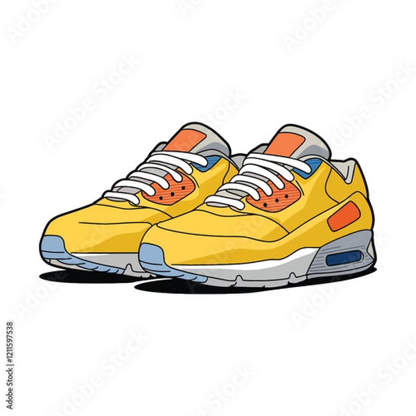 Obraz Shoes sneaker outline drawing vector symbol icon, shoe fill in the blank set collection, black line sneaker trainers template outline.