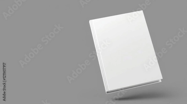 Fototapeta Blank book cover with empty pages on a white background, mockup template