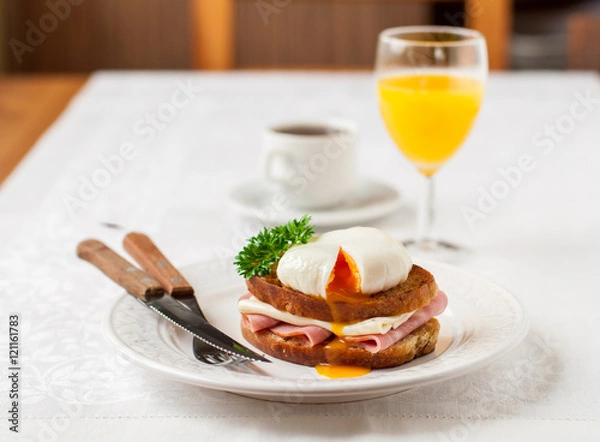 Obraz Croque madame, French Toast with Egg