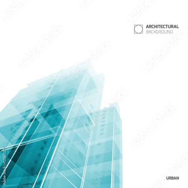 Fototapeta Abstract architecture background, layout brochure template, abstract architecture composition.  Geometric design.
