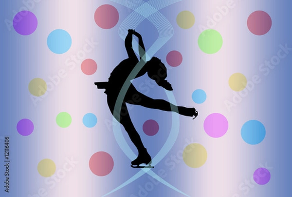Obraz Figure Skating Silhouette