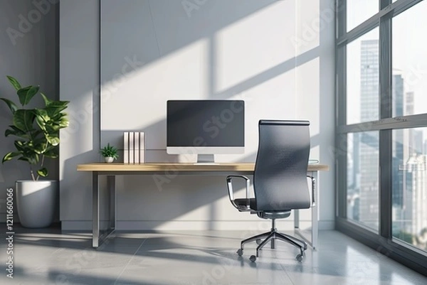 Fototapeta High Definition View of Company Logo Mockup Office Logo Mockup