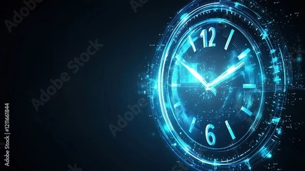 Fototapeta Digital Clock, Time, Future, Technology