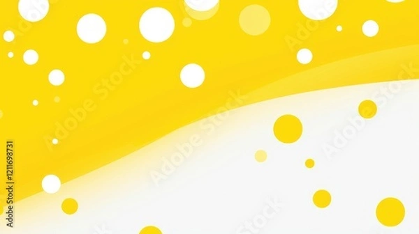 Obraz A vibrant yellow background with white circles, creating a cheerful and dynamic visual effect.