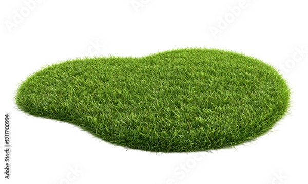Obraz Isolated patch of green grass on white, nature design element