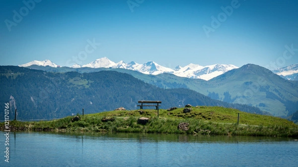 Obraz Bergsee mit Blick auf die Berge