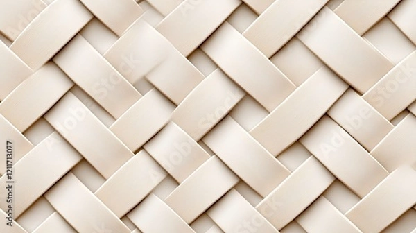 Fototapeta Creamy Beige Woven Texture Background Abstract Pattern of Intertwined Material with Intricate Details and Soft Subtle Look