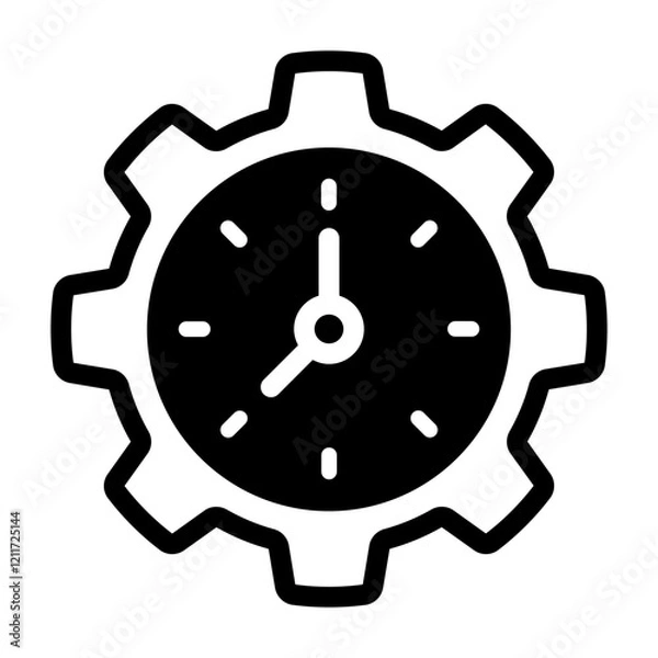 Fototapeta gear clock Solid icon